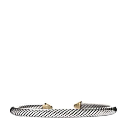 David Yurman Sterling Silver 14K Yellow Gold 5mm Cable Classics Bracelet 2 of 3