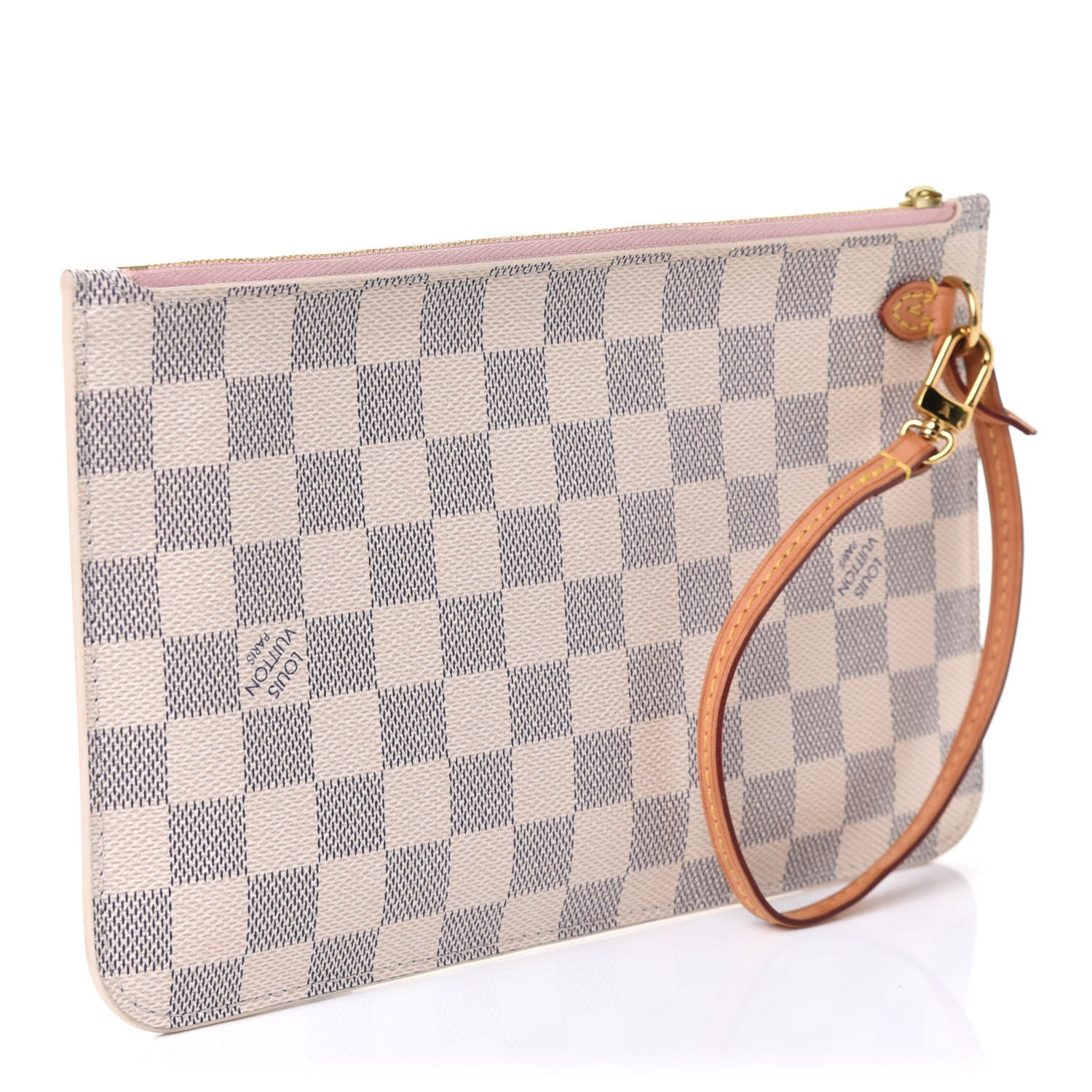 Louis Vuitton Damier Azur Neverfull MM GM Pochette Rose Ballerine 2 of 4