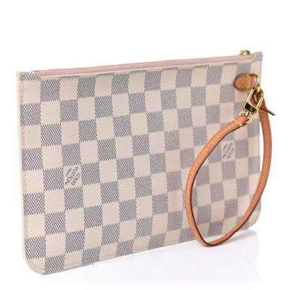 Louis Vuitton Damier Azur Neverfull MM GM Pochette Rose Ballerine 2 of 4