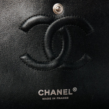 Chanel Tweed Quilted Tartan Medium Double Flap Black White 6 of 11