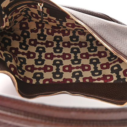 Gucci Pebbled Calfskin Half Moon Bamboo Ring Hobo Dark Brown 4 of 19
