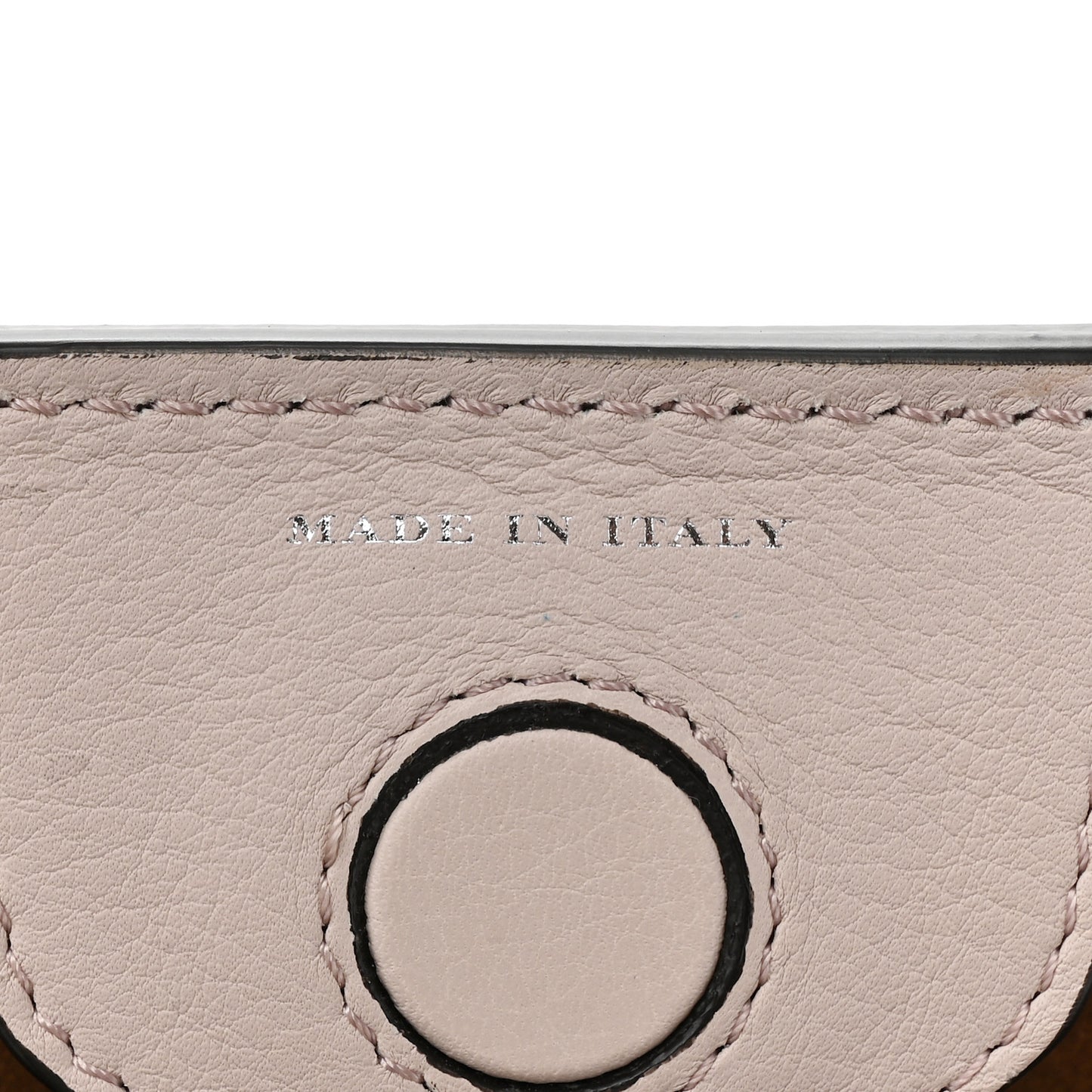 Smooth Calfskin Small Grommet Embossed Crest Bag Chalk Pink