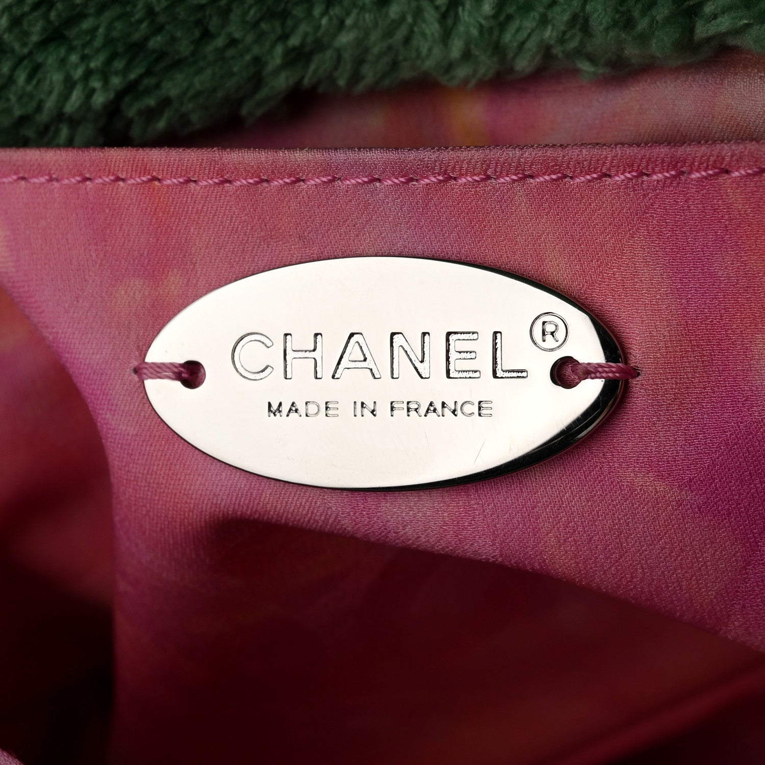 Chanel Terry Cloth Quilted Small Flap Bag Green Pink 6 of 10