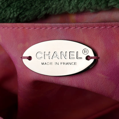 Chanel Terry Cloth Quilted Small Flap Bag Green Pink 6 of 10