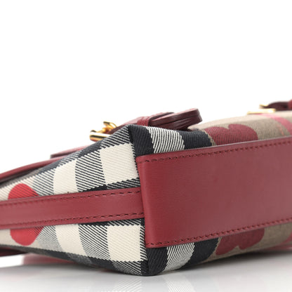 Burberry Horseferry Check Heart Print Crossbody Flap Parade Red 8 of 9