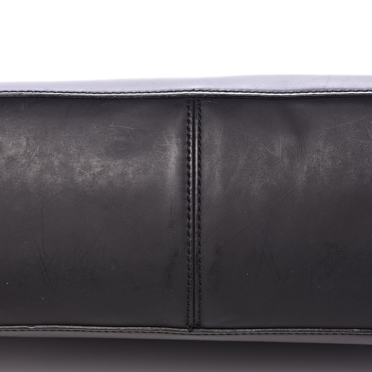 Smooth Calfskin Bamboo Handle Shoulder Bag Black