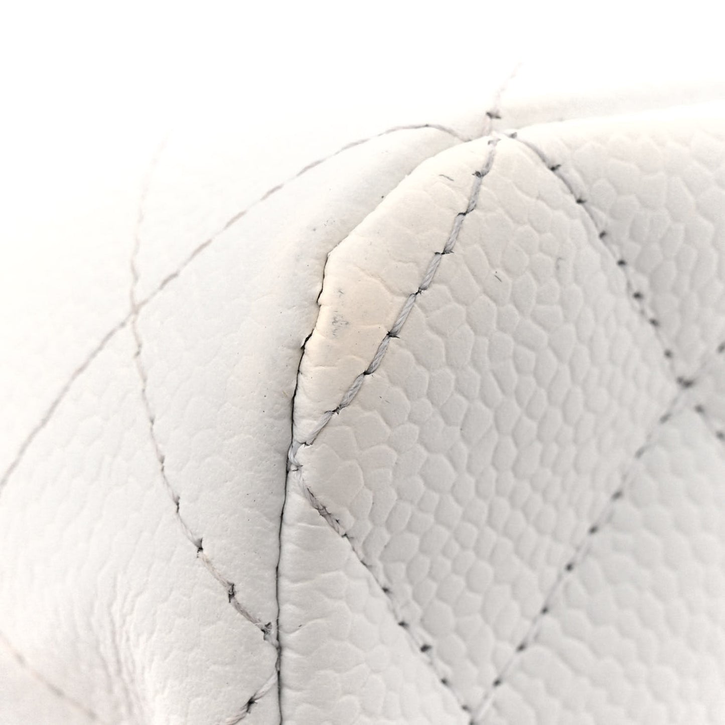 Caviar Quilted Medium Double Flap Bijoux Chain White