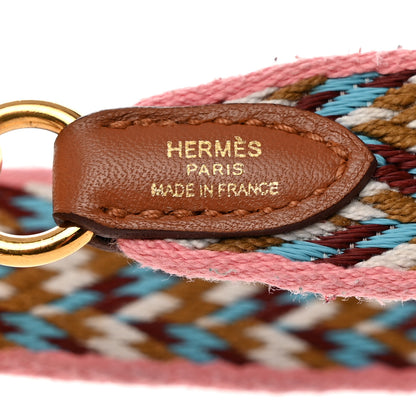 Hermes Toile Swift 25mm Sangle Cavale Shoulder Strap Rose d'Ete White Gold 4 of 5