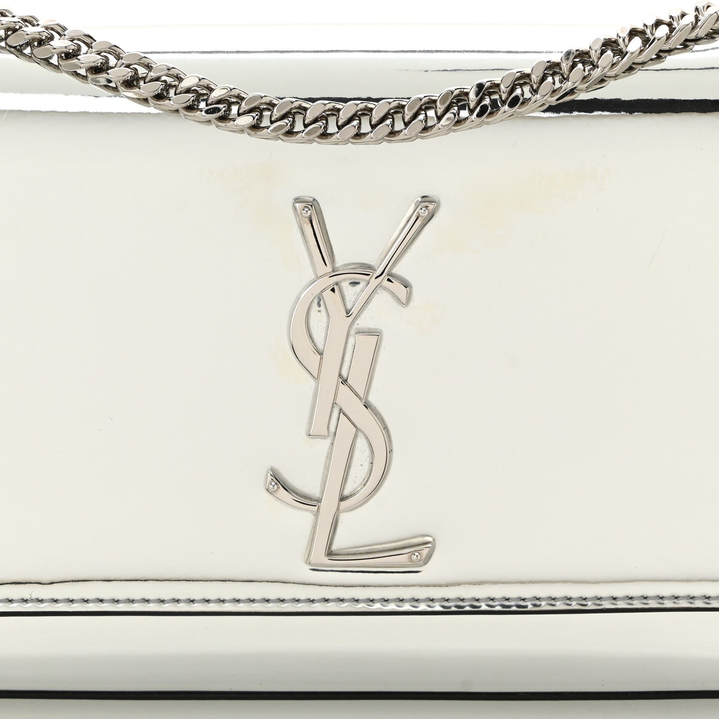 Vinyl Mirror Small Classic Monogram Kate Satchel Argento