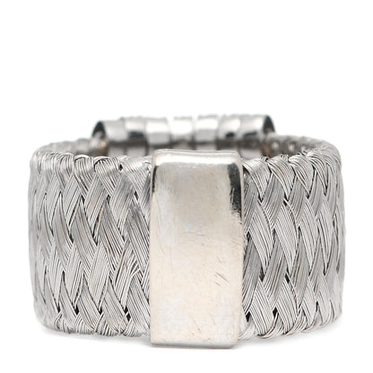 Roberto Coin 18K White Gold Diamond Primavera Wide Silk Mesh Ring 53 6.25 3 of 4