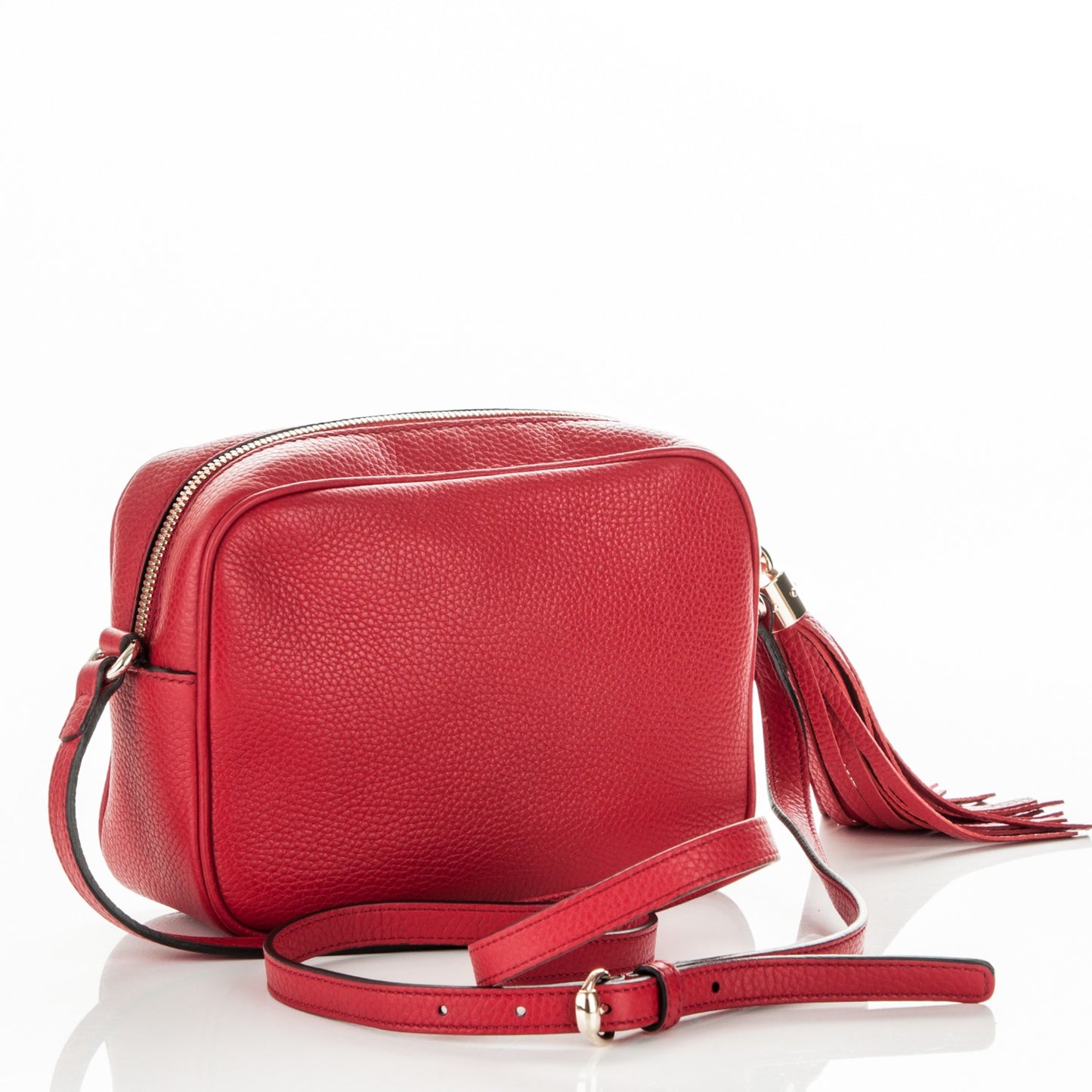 Pebbled Calfskin Small Soho Disco Bag Tabasco Red