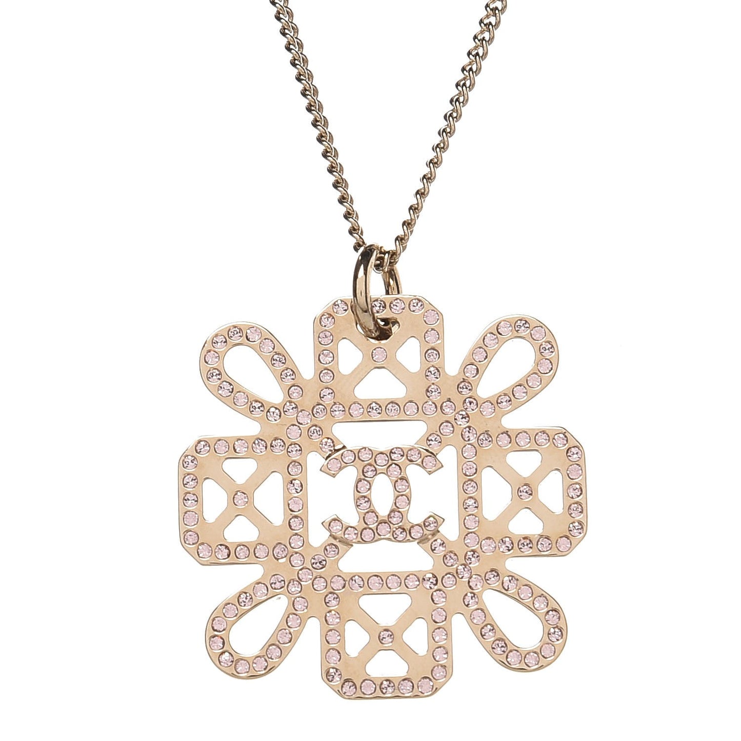 Crystal CC Necklace Light Gold