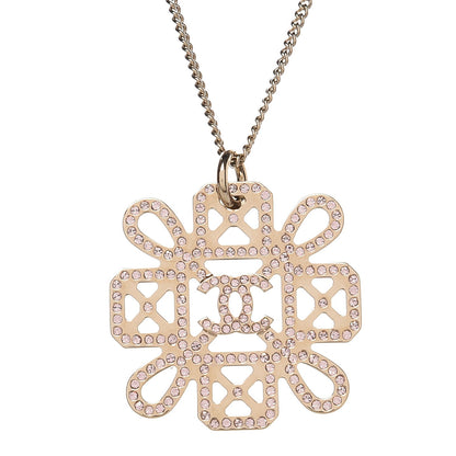 Chanel Crystal CC Necklace Light Gold 3 of 6