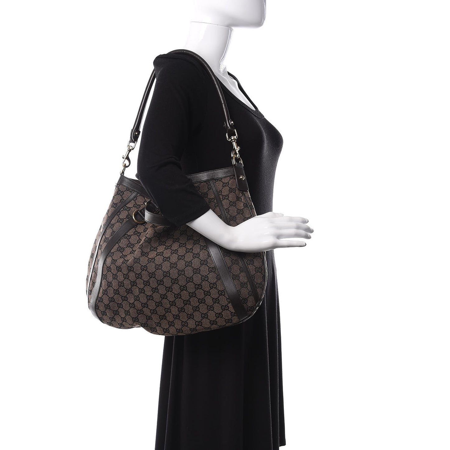 Monogram Medium Abbey Convertible Tote Dark Brown