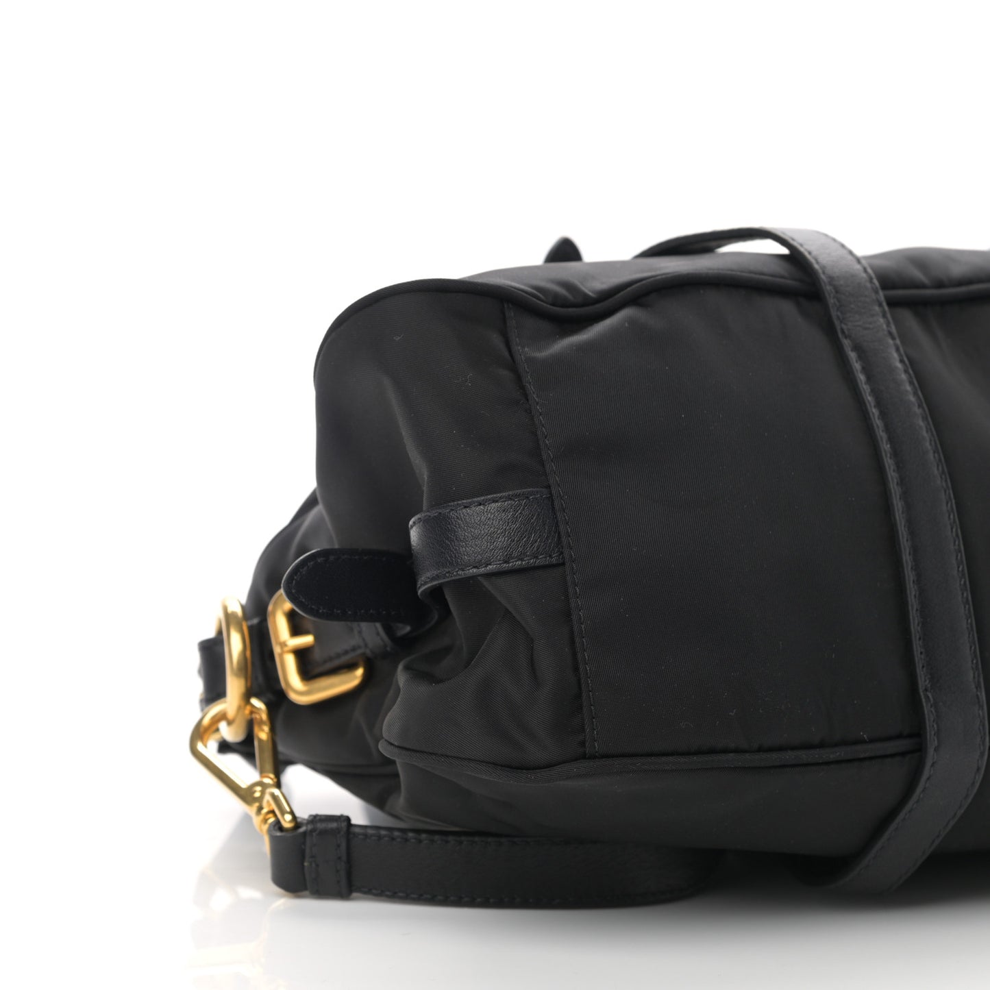 Tessuto Nylon Soft Calfskin Shopping Satchel Black