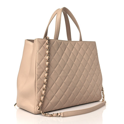 Chanel Caviar Quilted Large Business Affinity Shopping Bag Beige 3 of 10