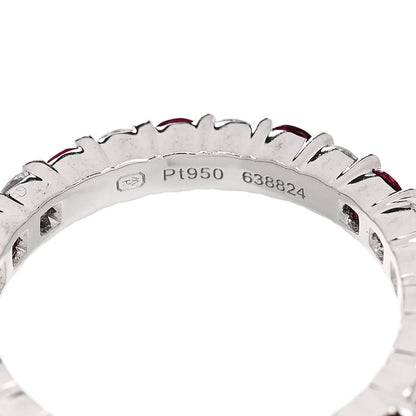 Harry Winston Platinum Diamond Ruby Prong Set Wedding Band Ring 53 6.25 4 of 4