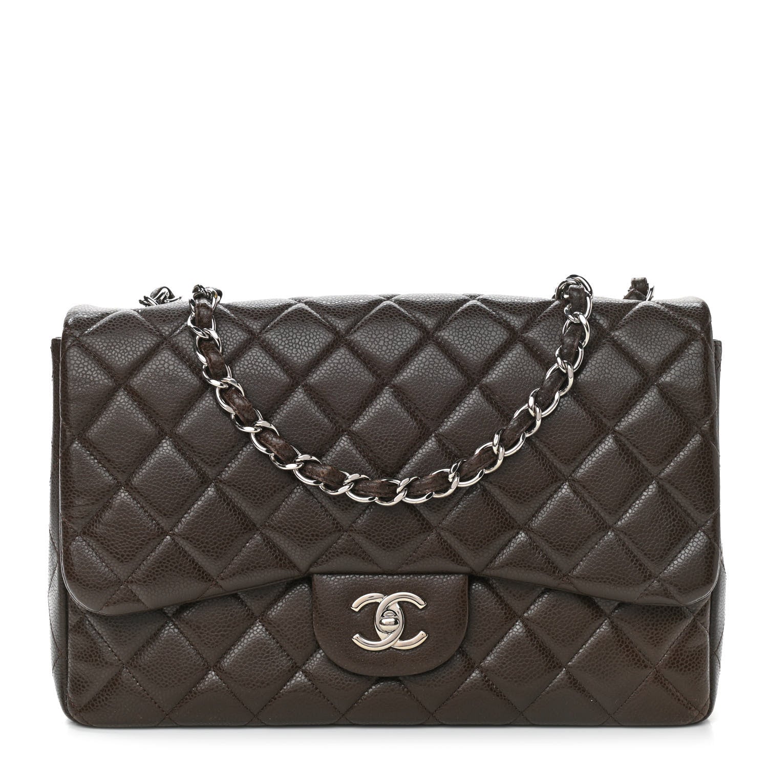 Chanel Caviar Quilted Jumbo Single Flap Brown 1 of 12