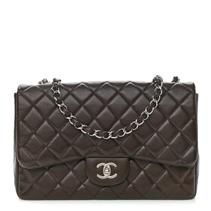 Chanel Caviar Quilted Jumbo Single Flap Brown 1 of 12