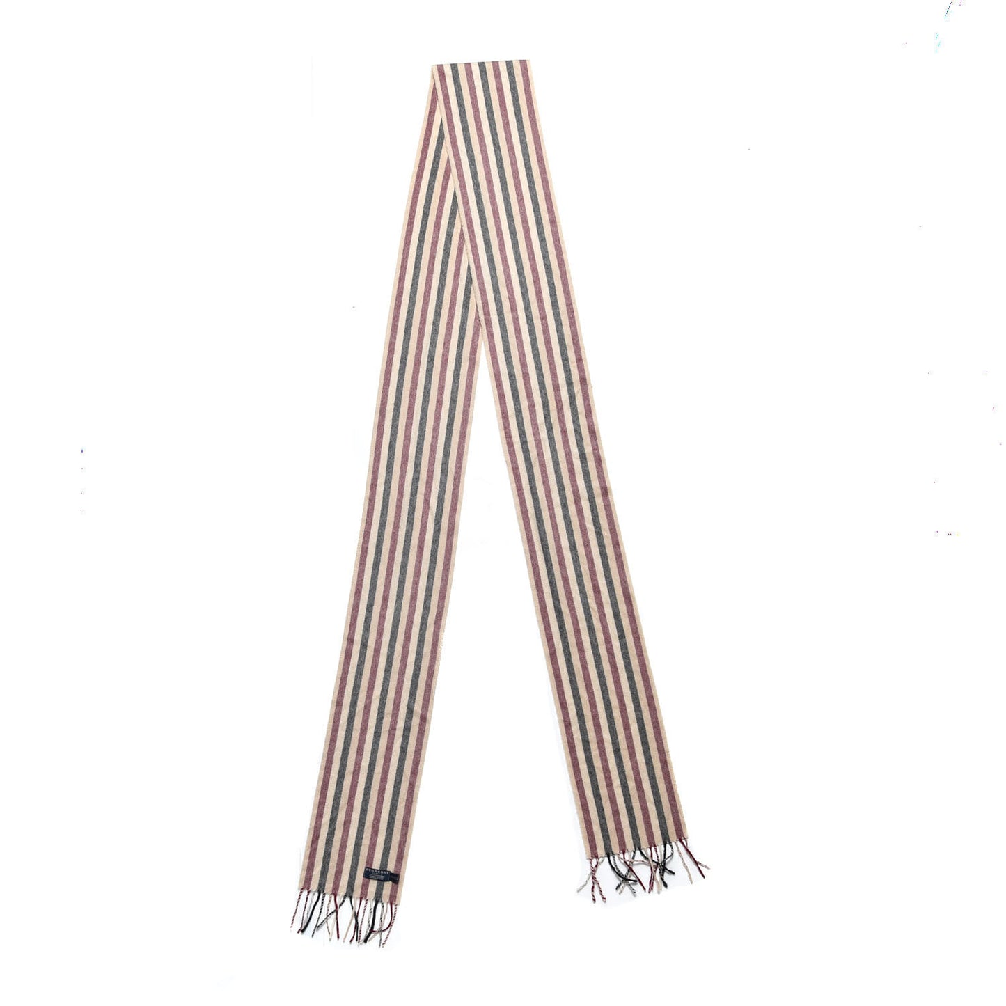 Cashmere Stripe Scarf Beige