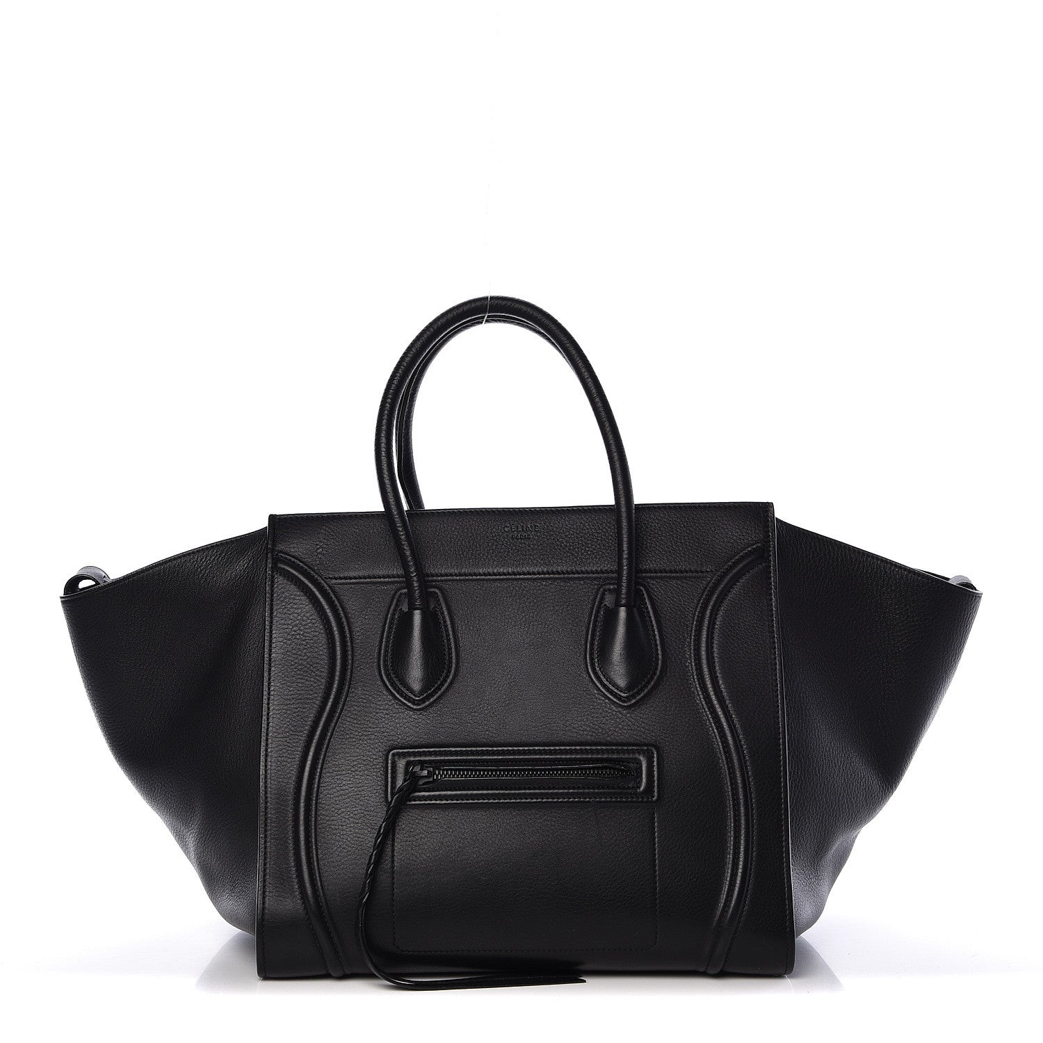 Celine Supple Calfskin Medium Phantom Luggage Black 1 of 12