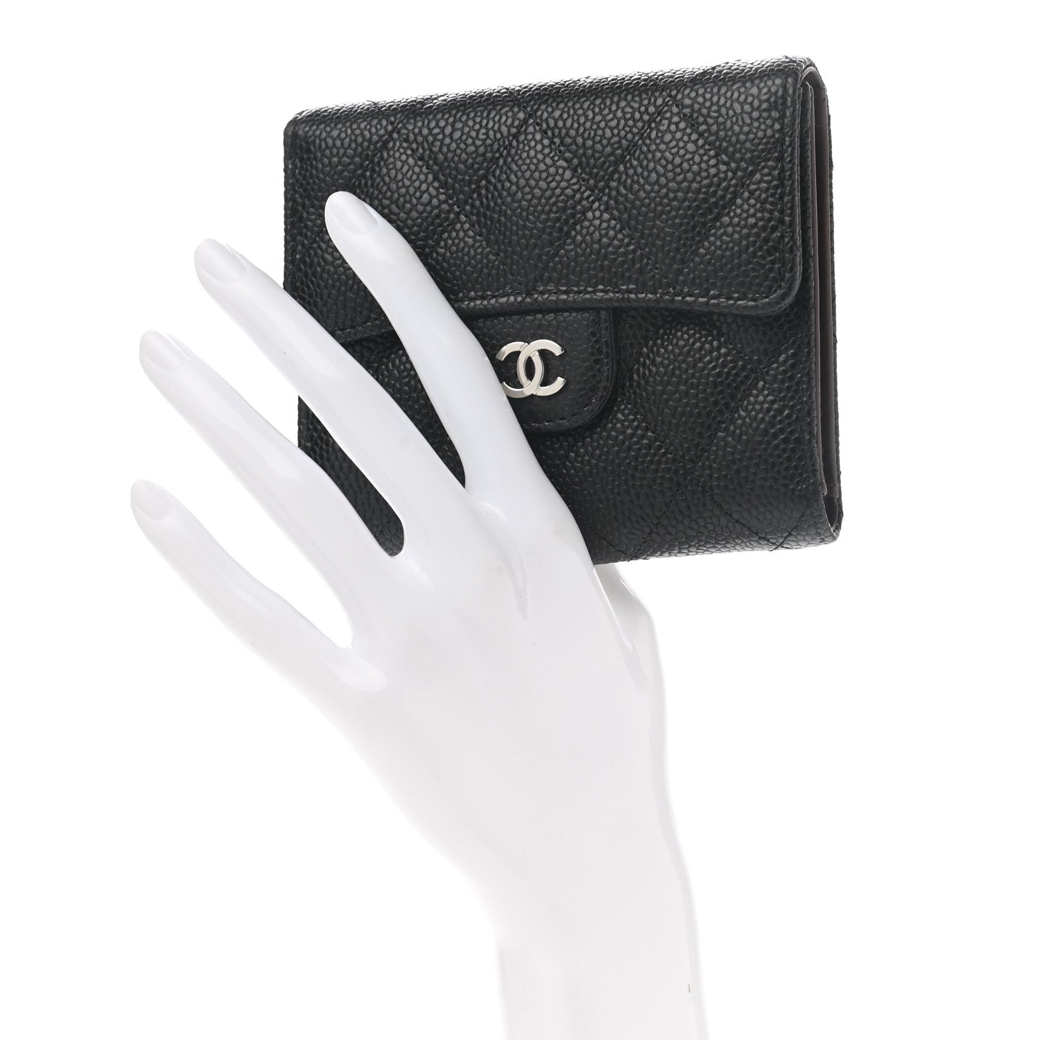 Chanel Caviar Quilted Small Flap Wallet Black 2 of 8