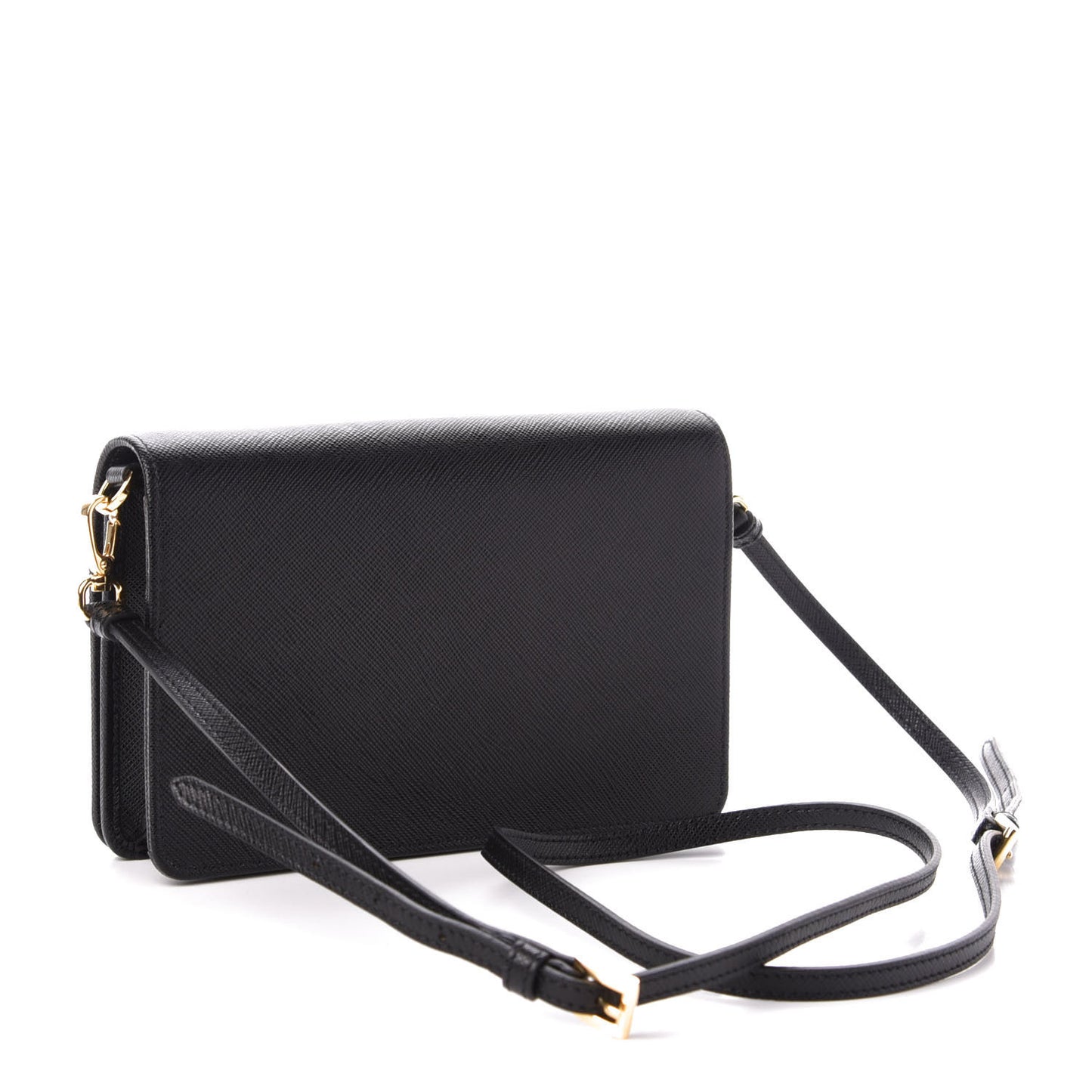 Saffiano Lux Crossbody Bag Black