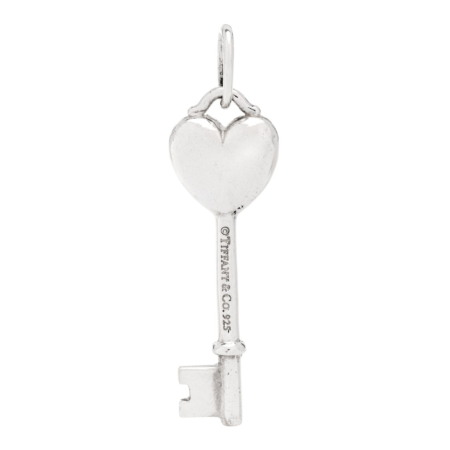 Sterling Silver Diamond Heart Key Pendant