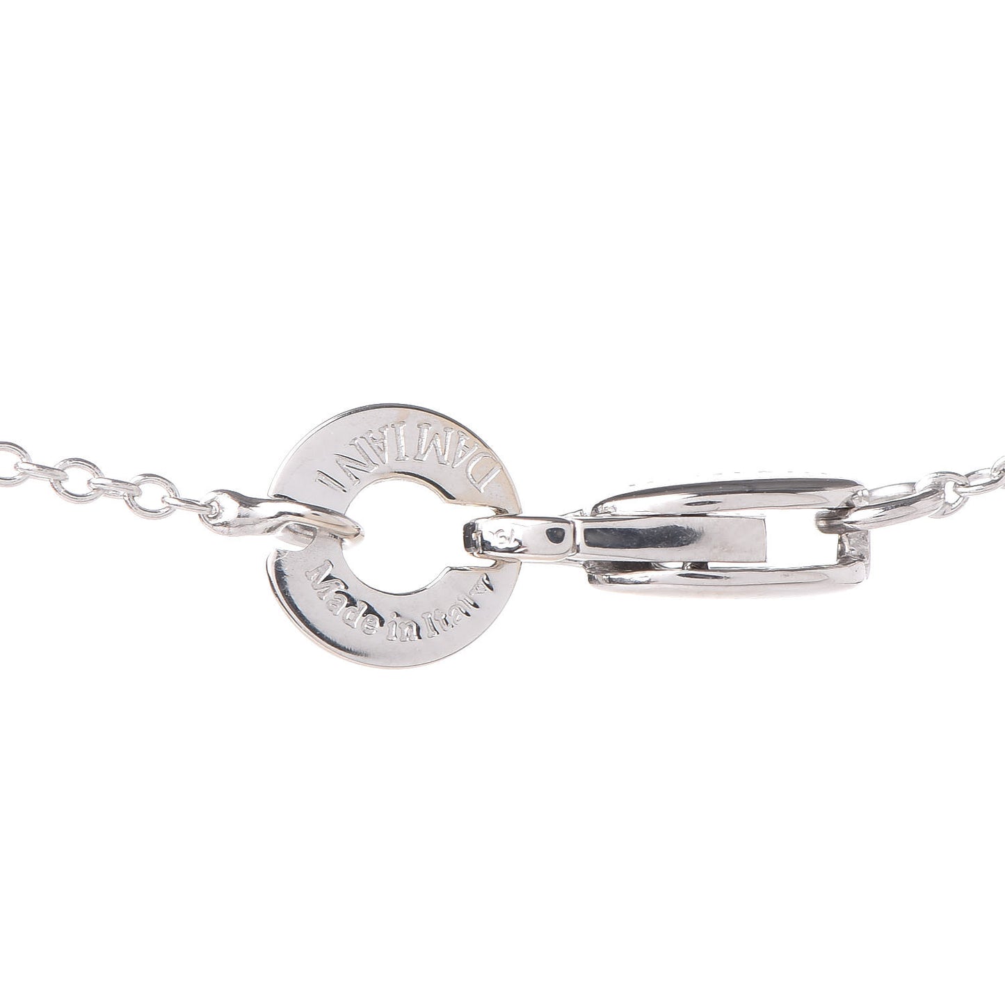 18K White Pink Gold Diamond Cuore Logo Pendant Necklace