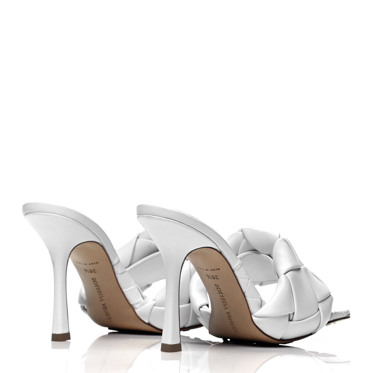 Nappa Maxi Intrecciato Lido Mule Sandals 38.5 Optic White