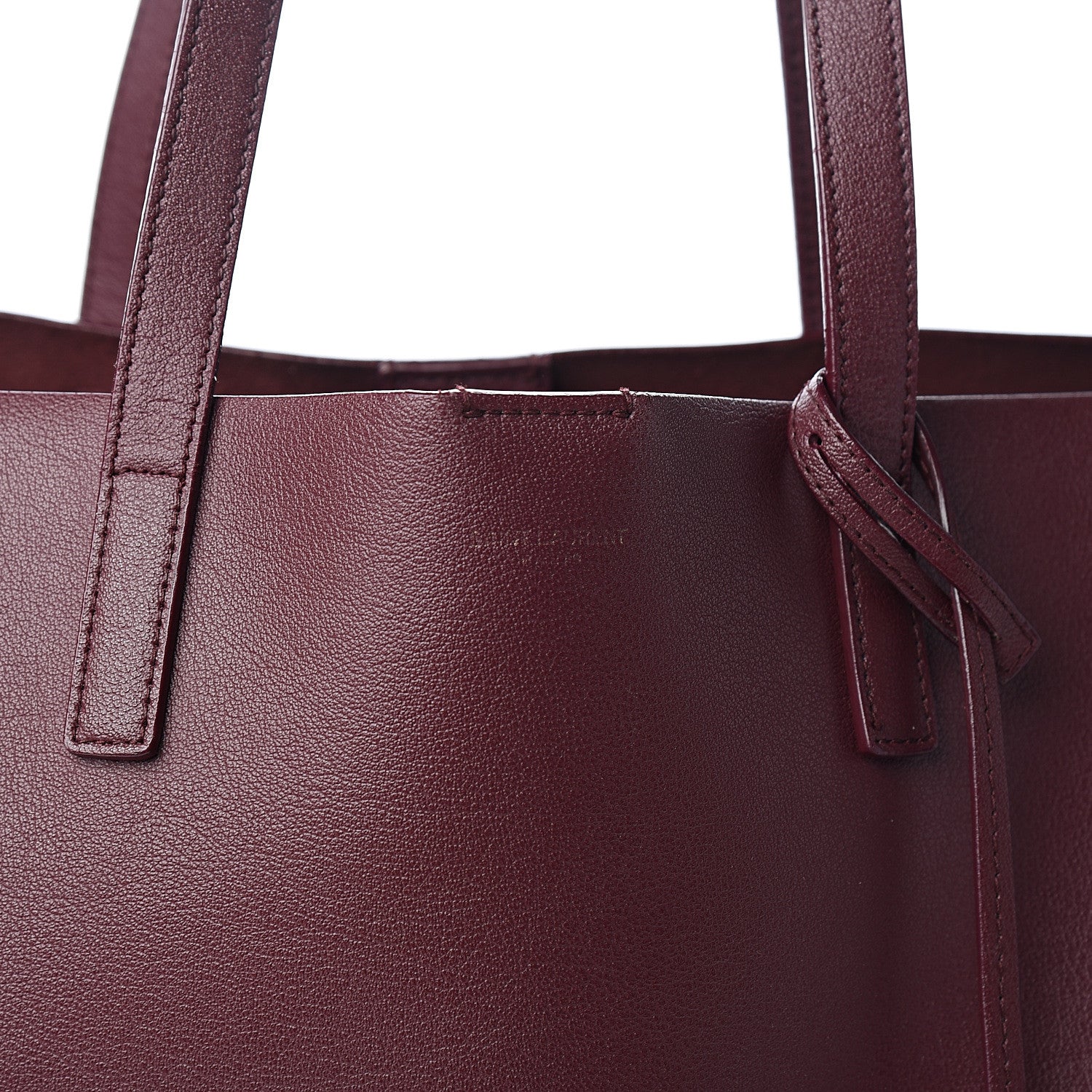 Saint Laurent Calfskin Large Shopping Tote Bordeaux 16 of 16