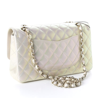 Chanel Iridescent Lambskin Quilted Medium Double Flap Ivory 3 of 11