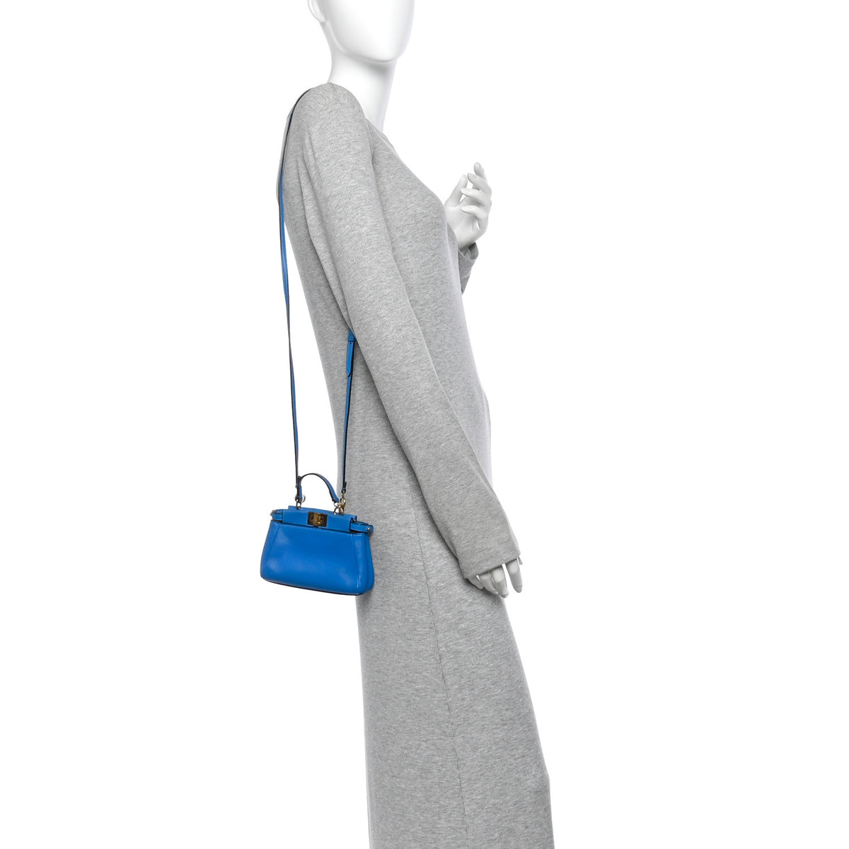 Shiny Nappa Micro Peekaboo Iconic Satchel Blue Royal