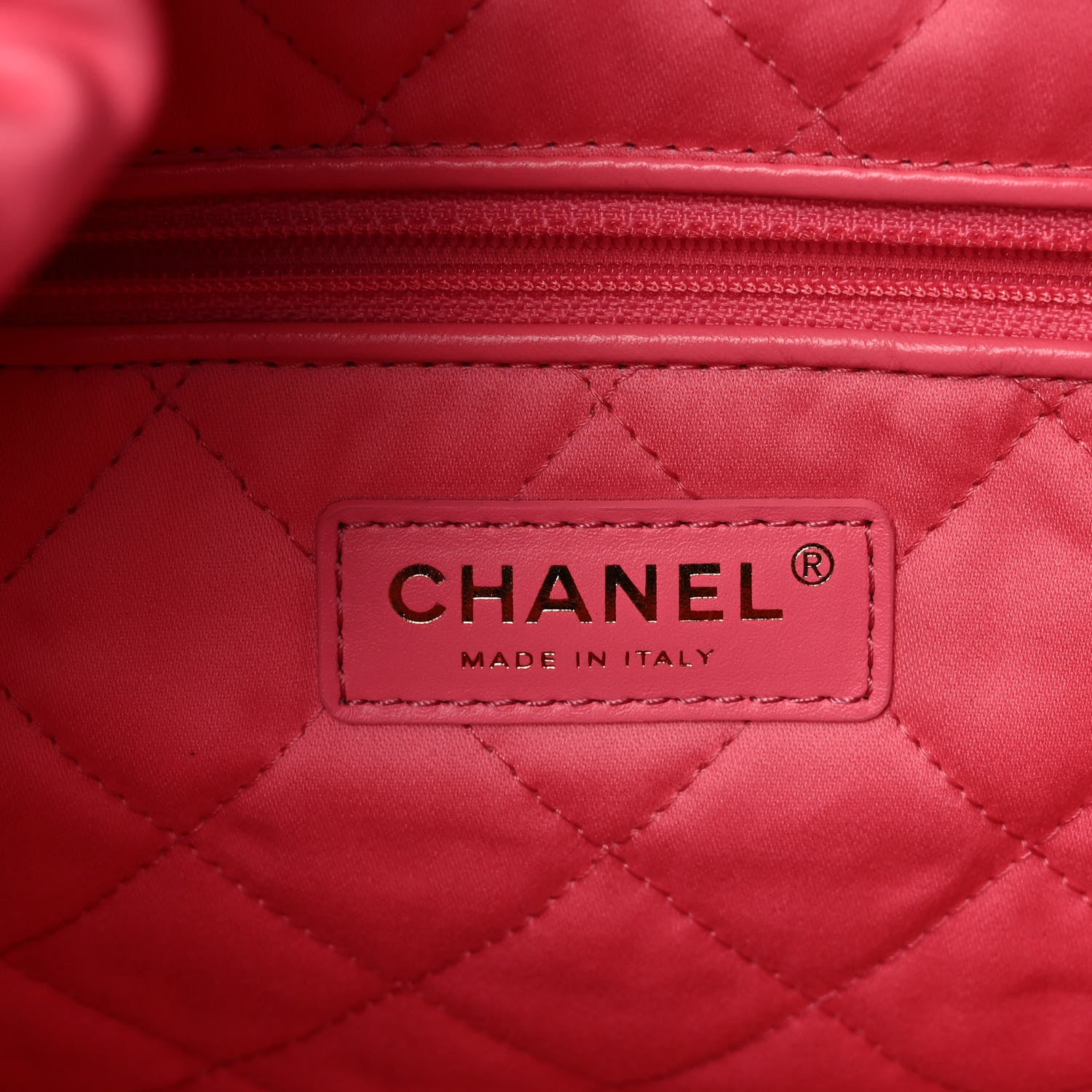 Chanel Shiny Calfskin Quilted Chanel 22 Drawstring Bag Coral Pink 6 of 12