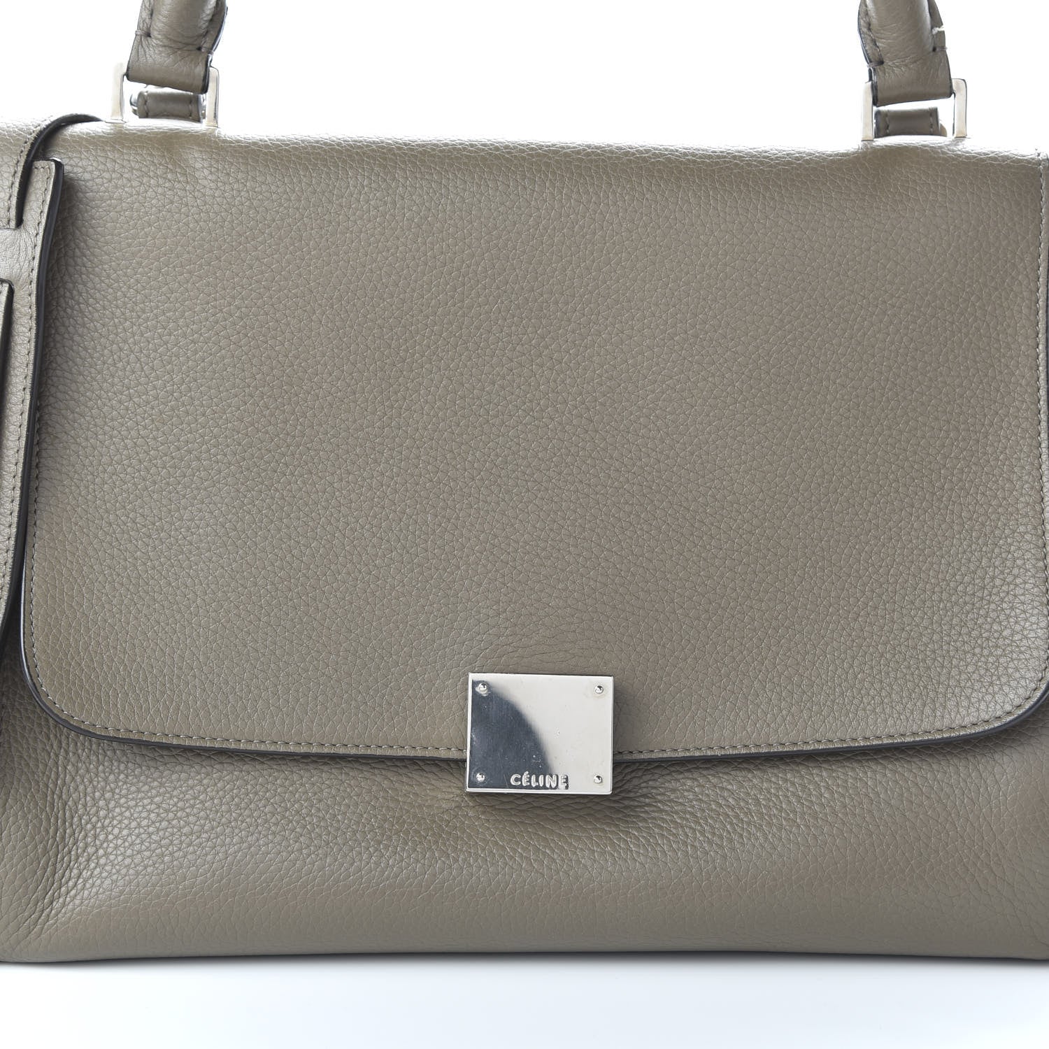 Celine Drummed Calfskin Suede Small Trapeze Souris 8 of 9