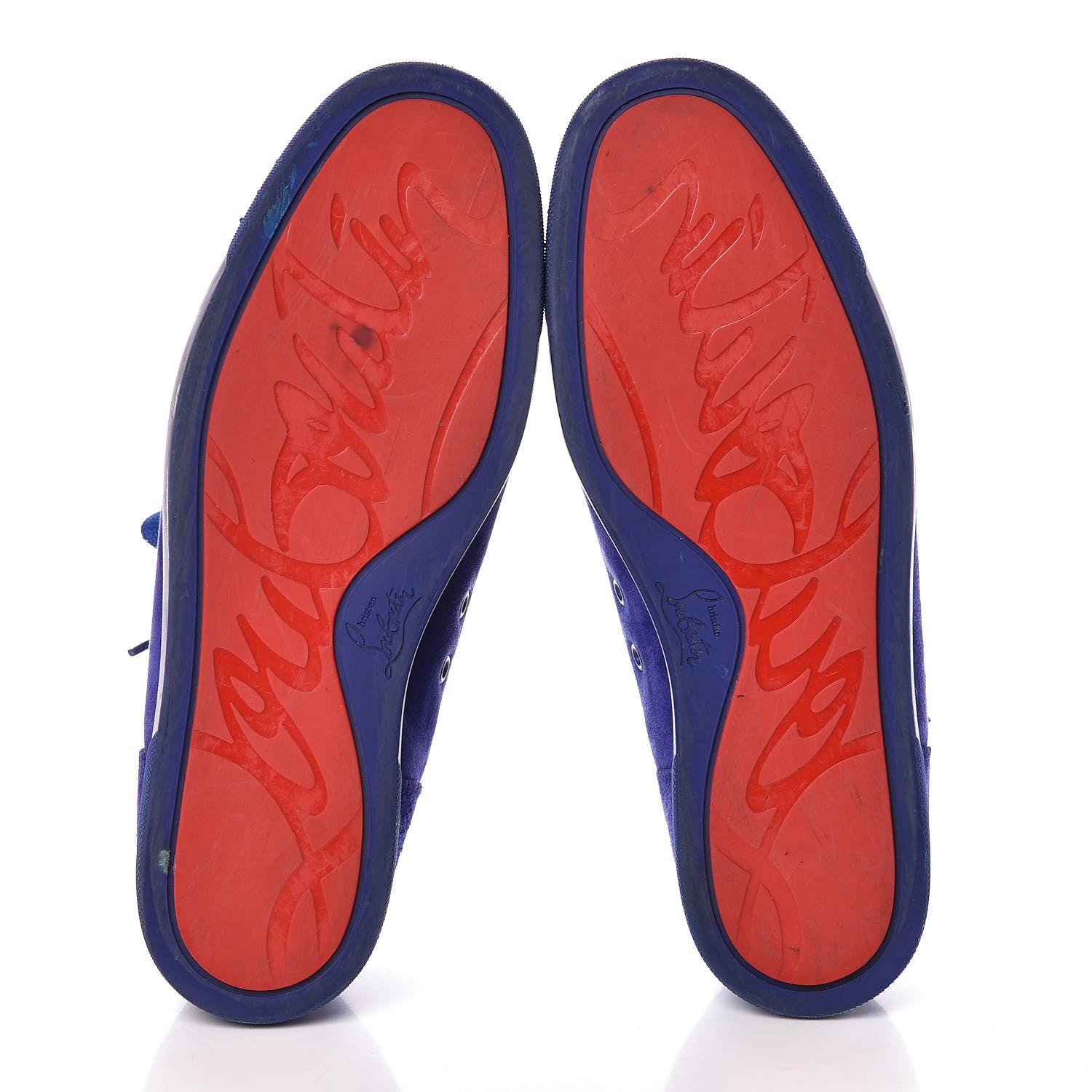 Christian Louboutin Suede Louis Junior Spikes Flat Sneakers 43 Blue 7 of 11