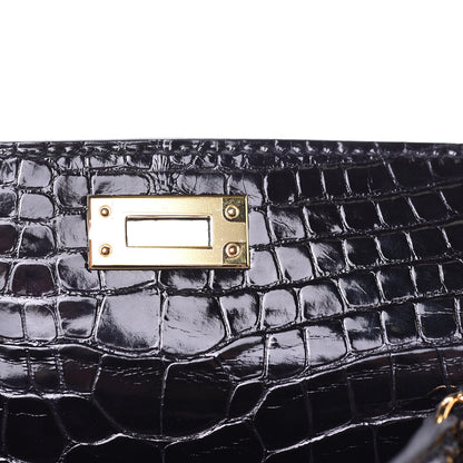 Hermes Shiny Alligator Mini Kelly Sellier 20 Black 8 of 37