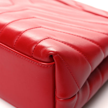 Saint Laurent Calfskin Y Quilted Monogram Small Loulou Chain Satchel Lipstick Red 12 of 12