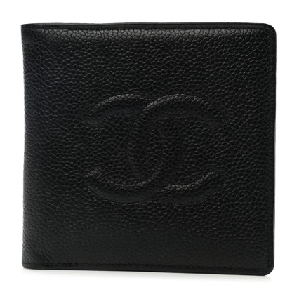 Chanel Caviar Mens Timeless CC Bi-Fold Wallet Black 1 of 7