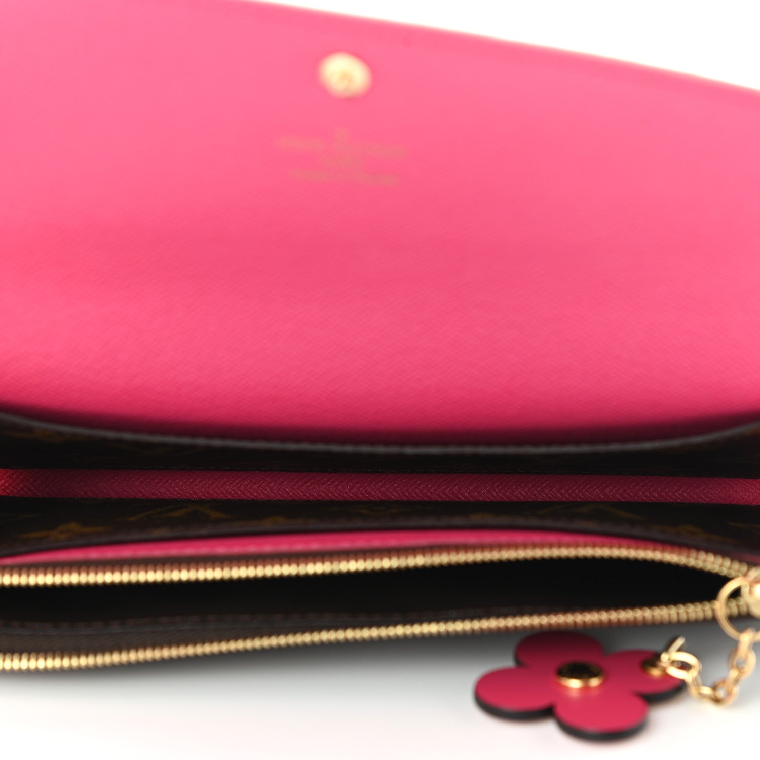 Louis Vuitton Monogram Bloom Flower Emilie Wallet Fuchsia 5 of 9