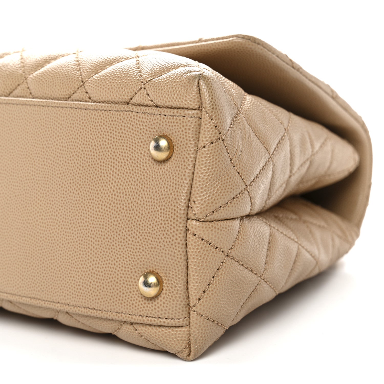 Chanel Caviar Quilted Small Coco Handle Flap Beige 10 of 13