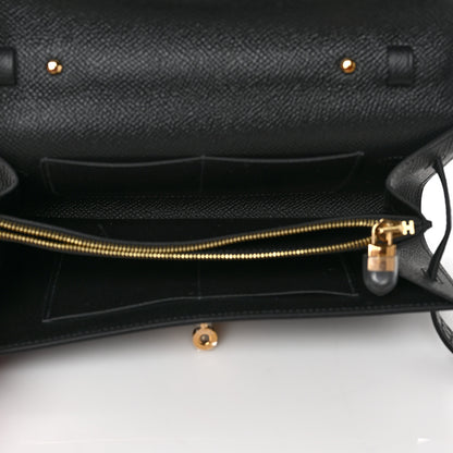 Hermes Epsom Matte Alligator Touch Kelly Wallet To Go Black 5 of 9