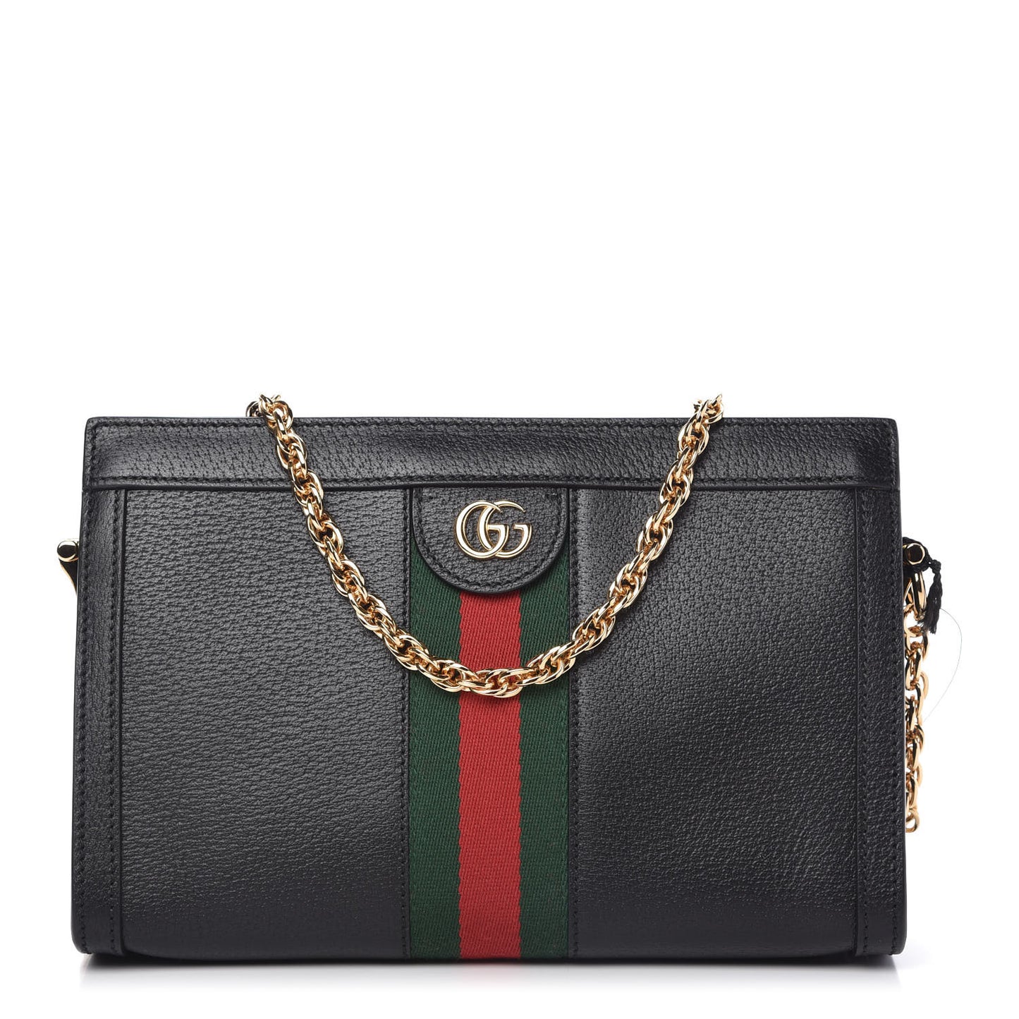 Calfskin GG Web Small Ophidia Chain Shoulder Bag Black