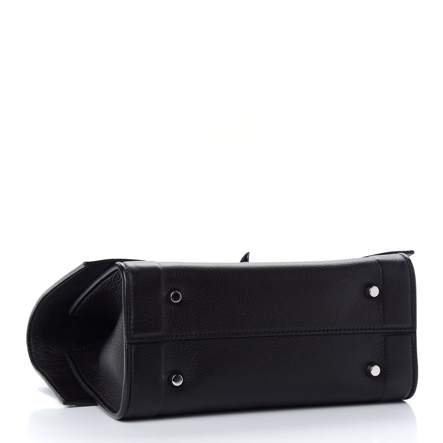 Grained Calfskin Mini Shark Lock Satchel Black