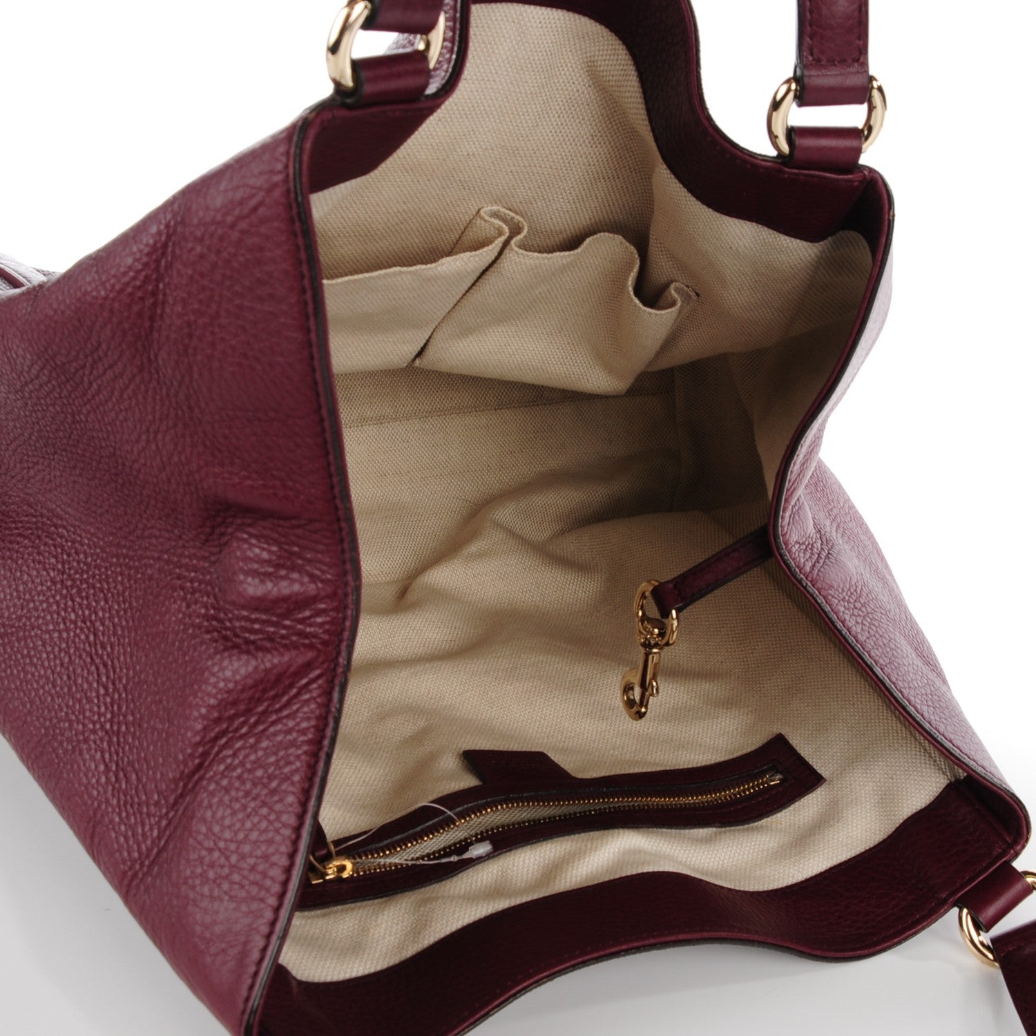 Gucci Pebbled Calfskin Medium Soho Shoulder Bag Bordeaux 5 of 7