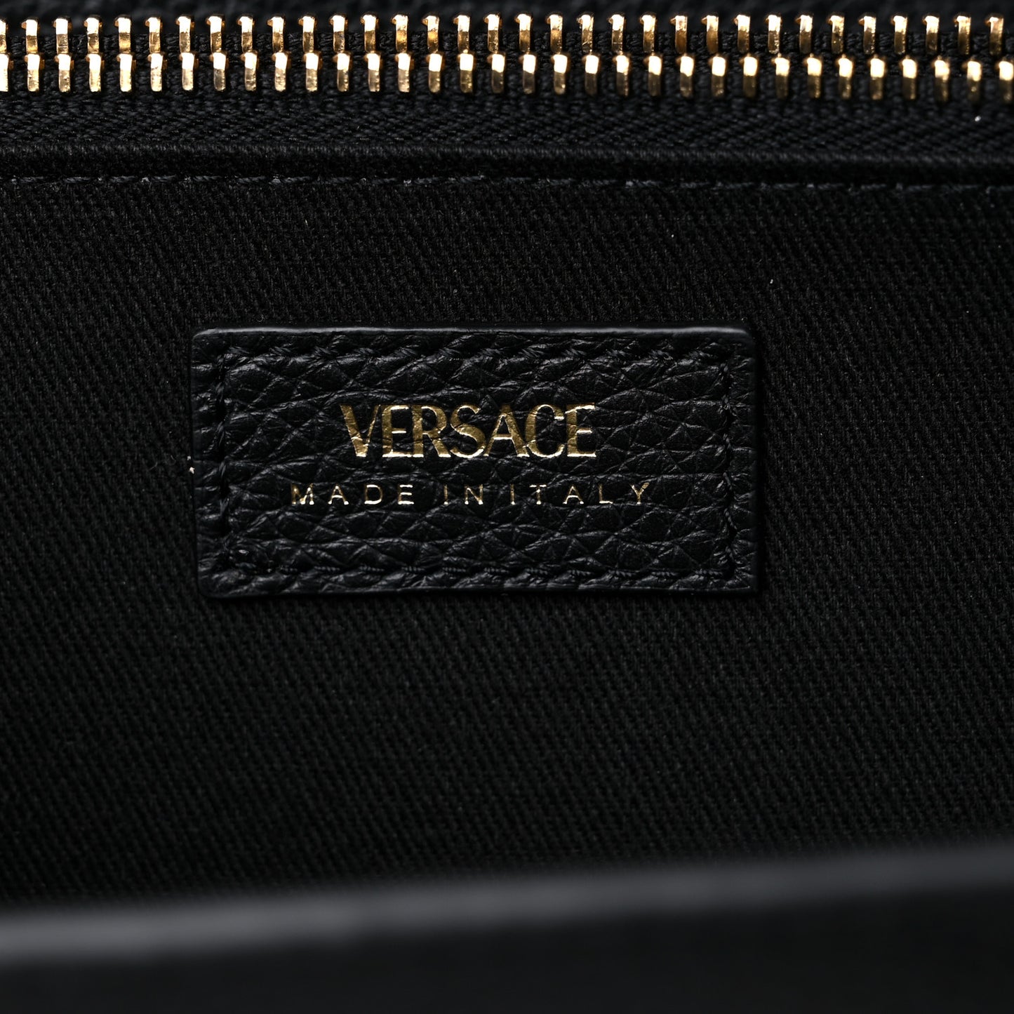 Grained Calfskin Virtus Wallet On Chain Black