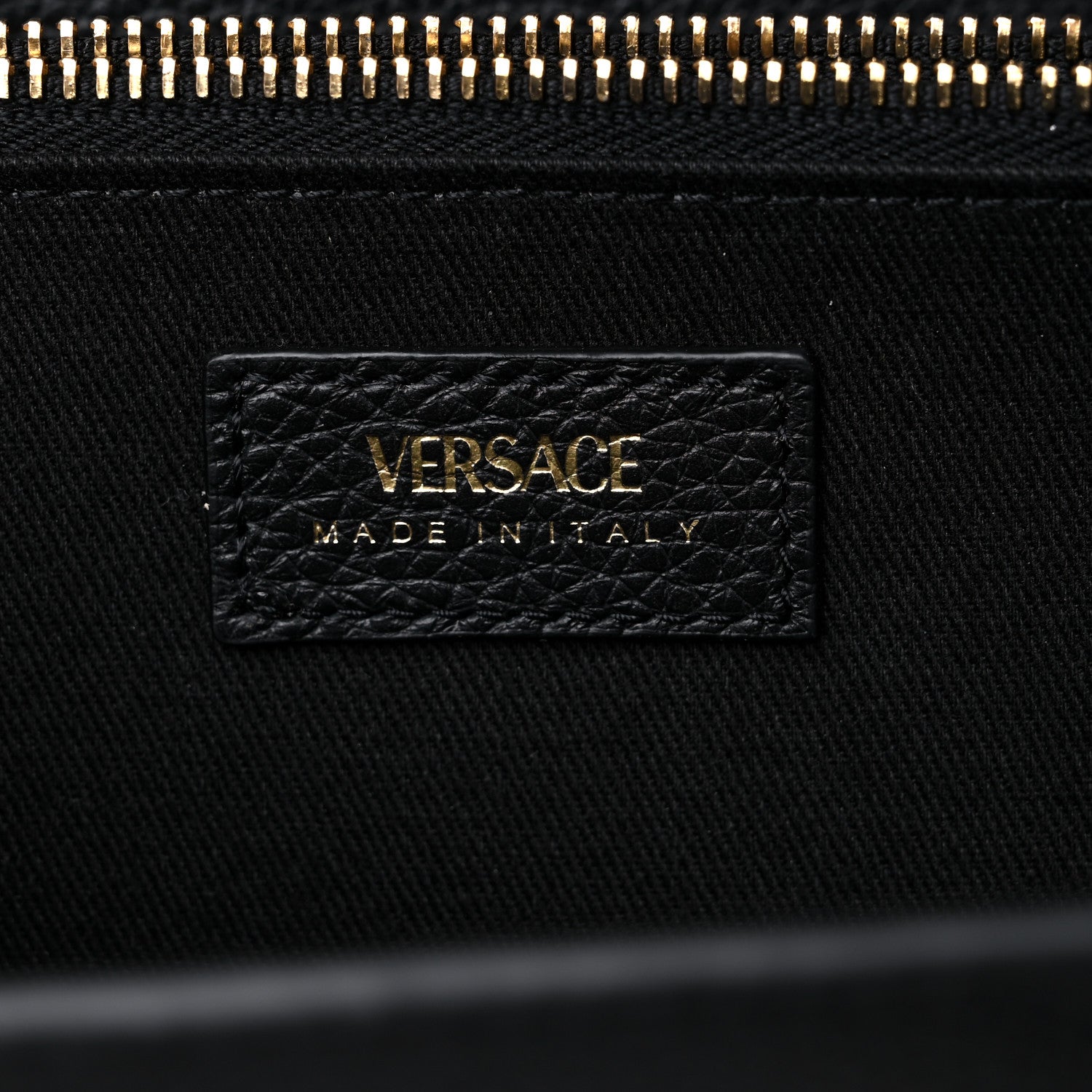Versace Grained Calfskin Virtus Wallet On Chain Black 6 of 8