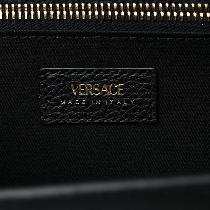 Versace Grained Calfskin Virtus Wallet On Chain Black 6 of 8