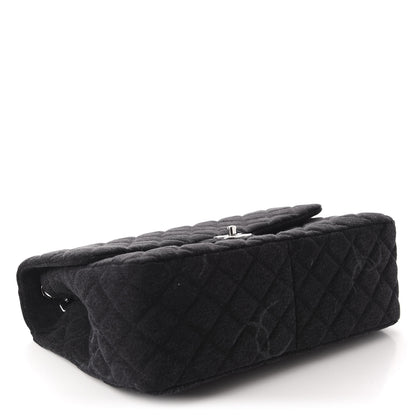 Chanel Denim Quilted CC Print Jumbo Single Flap Black 4 of 10