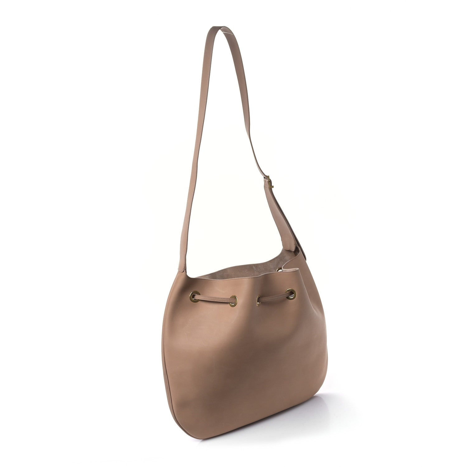 Saint Laurent Smooth Calfskin Paris VII Large Flat Hobo Biscuit Beige 4 of 9